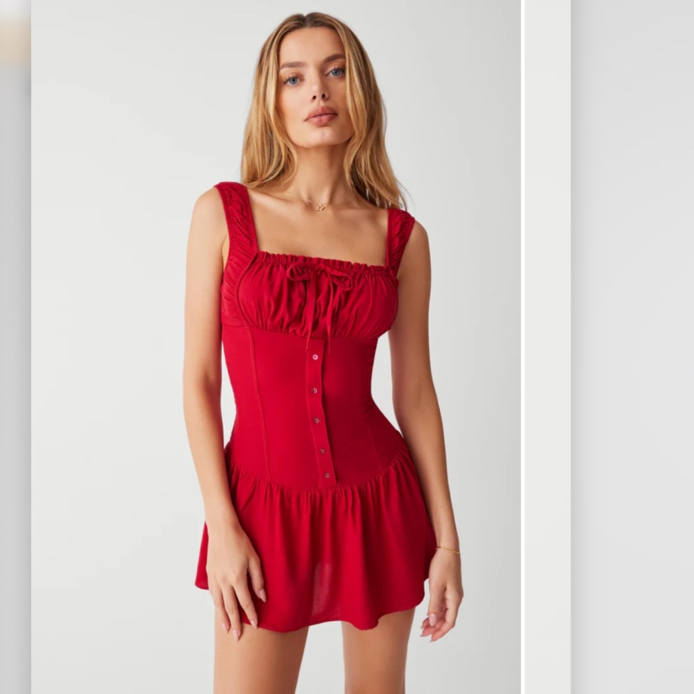 Frankie's Bikinis Red Mini Dress